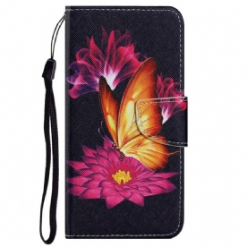 Folio-hoesje voor iPhone 13 Vlinder En Lotus