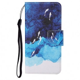 Folio-hoesje voor iPhone 13 Zee Met Riem