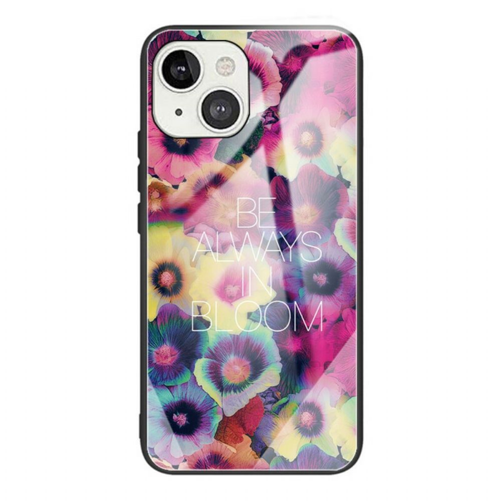 Hoesje voor iPhone 13 Be Always In Bloom Gehard Glas