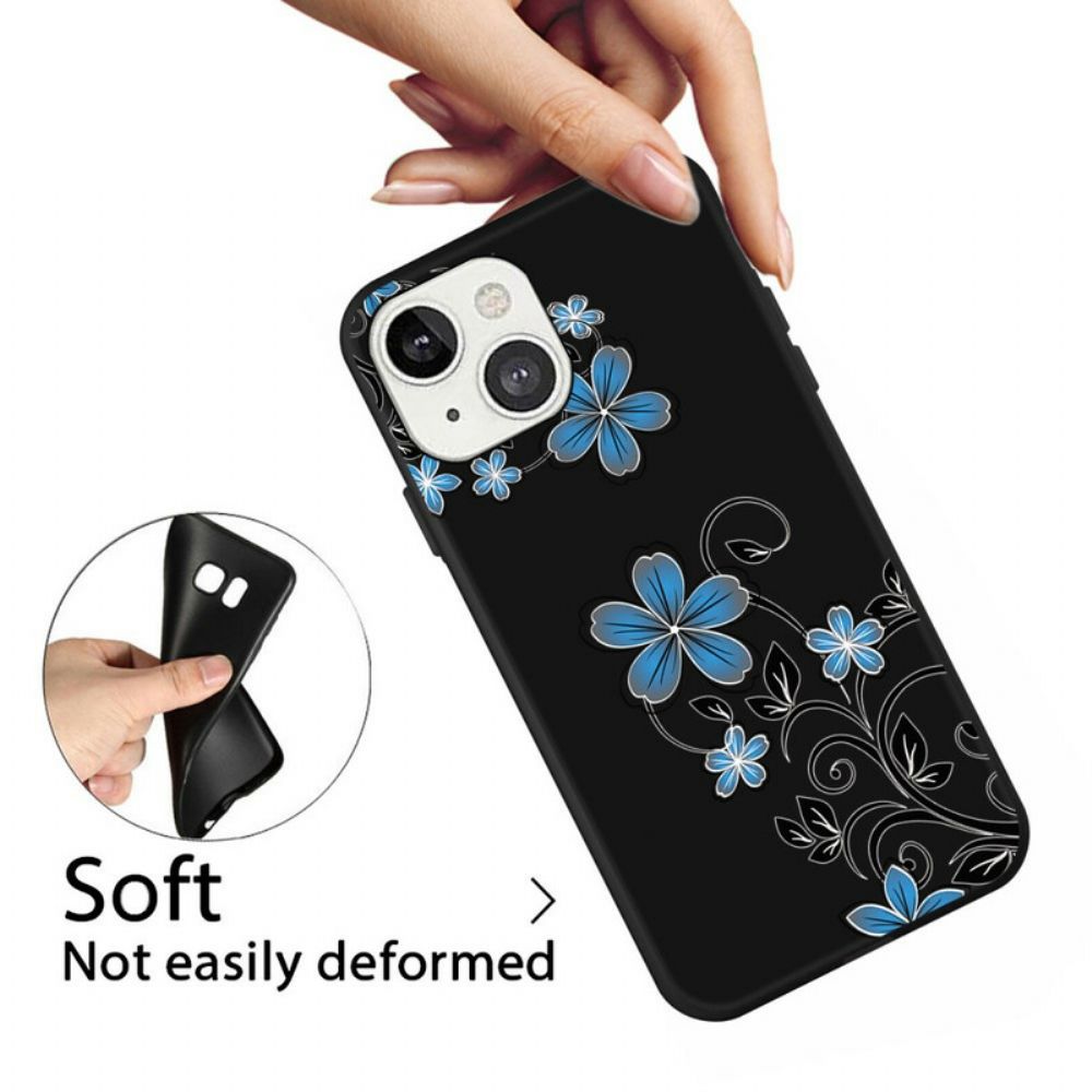 Hoesje voor iPhone 13 Blauwe Bloemen