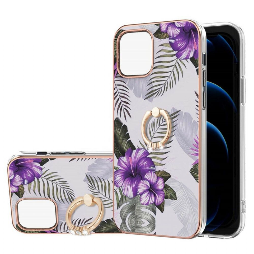 Hoesje voor iPhone 13 Bloemen Stand-ring