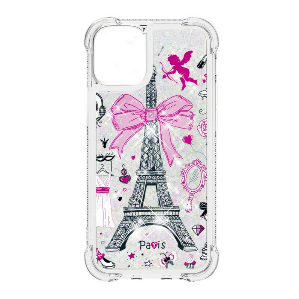 Hoesje voor iPhone 13 Eiffeltoren Glitter