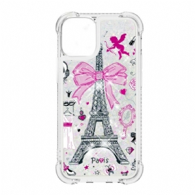 Hoesje voor iPhone 13 Eiffeltoren Glitter