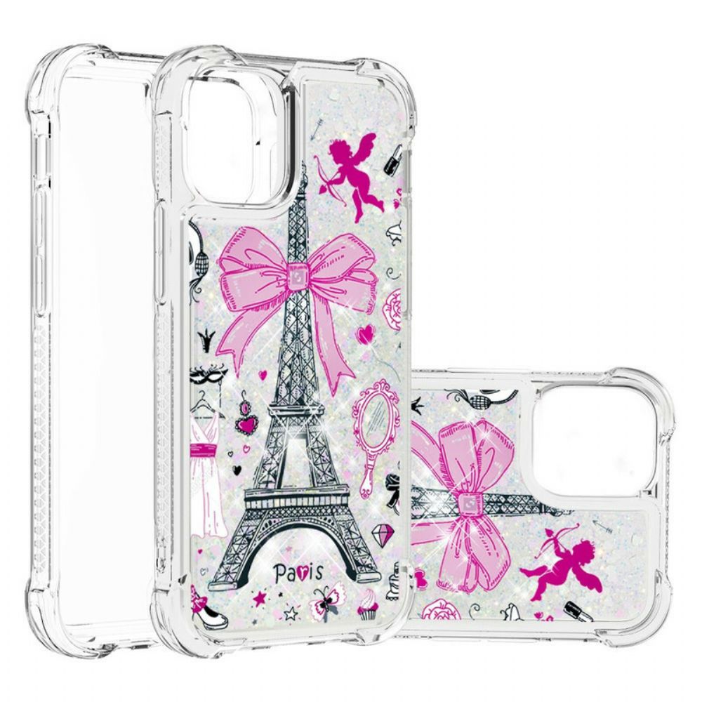 Hoesje voor iPhone 13 Eiffeltoren Glitter