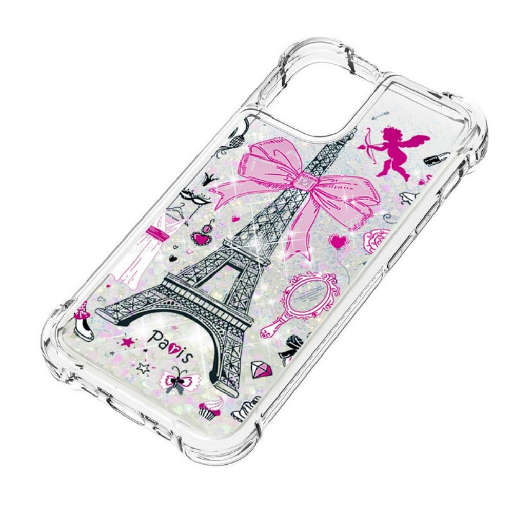 Hoesje voor iPhone 13 Eiffeltoren Glitter