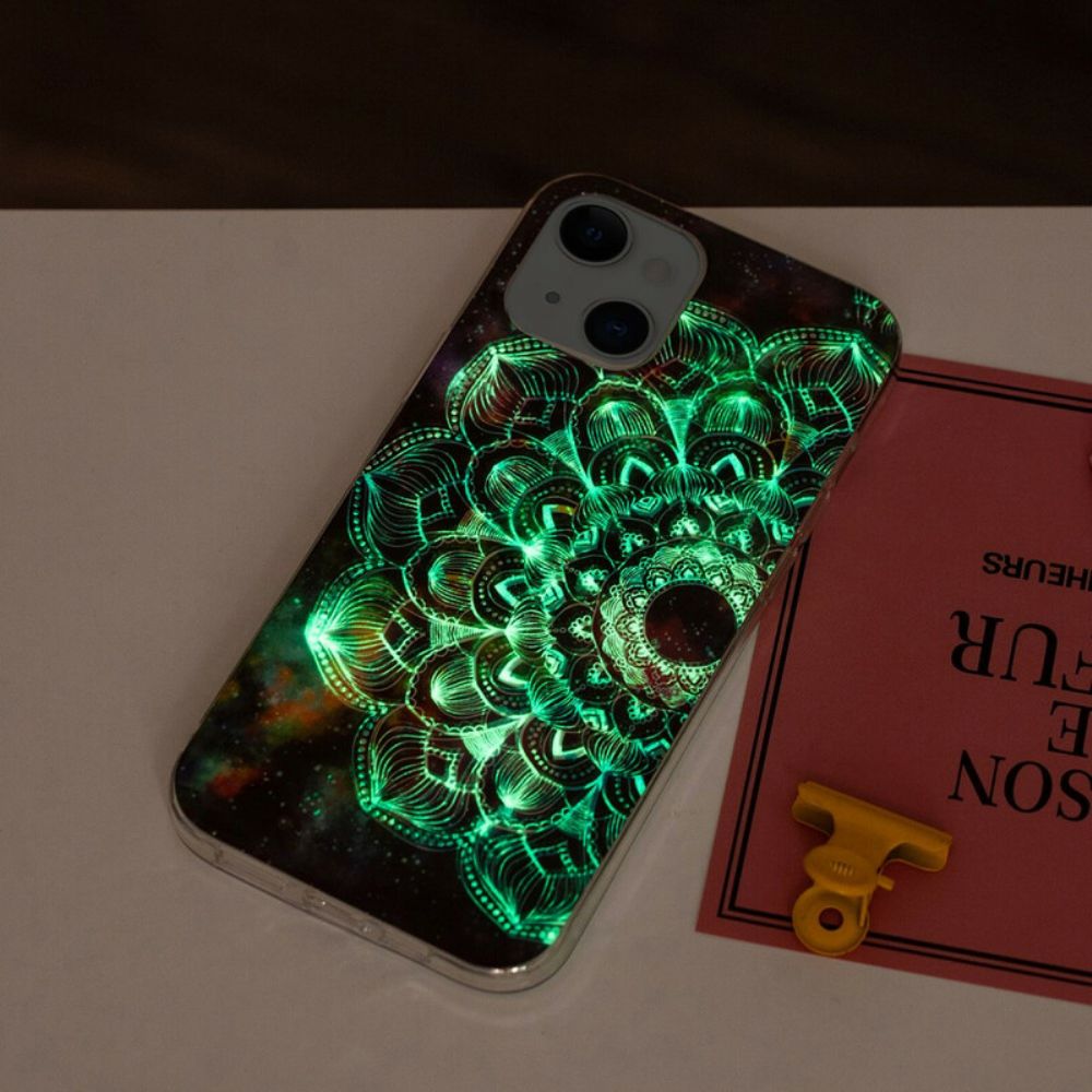 Hoesje voor iPhone 13 Fluorescerende Bloemenserie