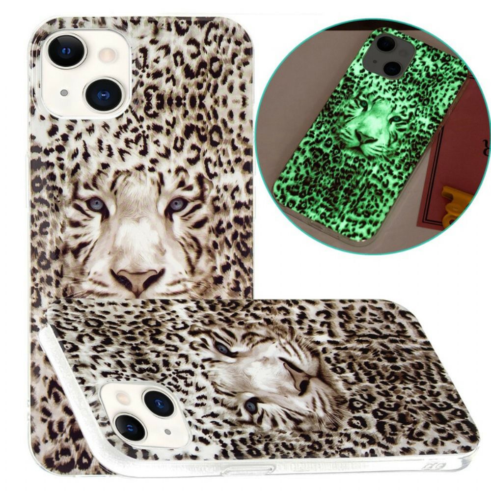 Hoesje voor iPhone 13 Fluorescerende Luipaard