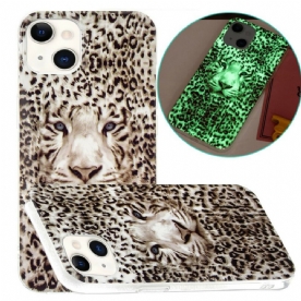 Hoesje voor iPhone 13 Fluorescerende Luipaard