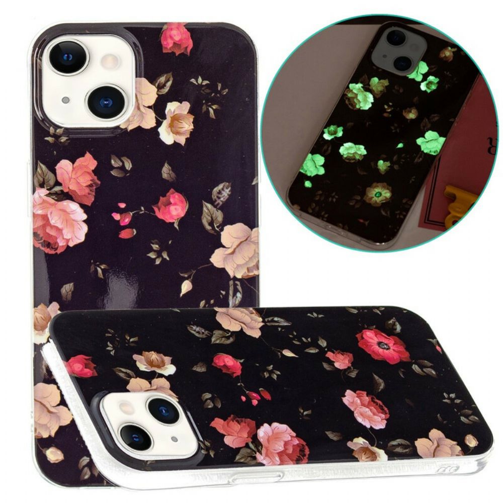 Hoesje voor iPhone 13 Fluorescerende Vrijheidsbloemen