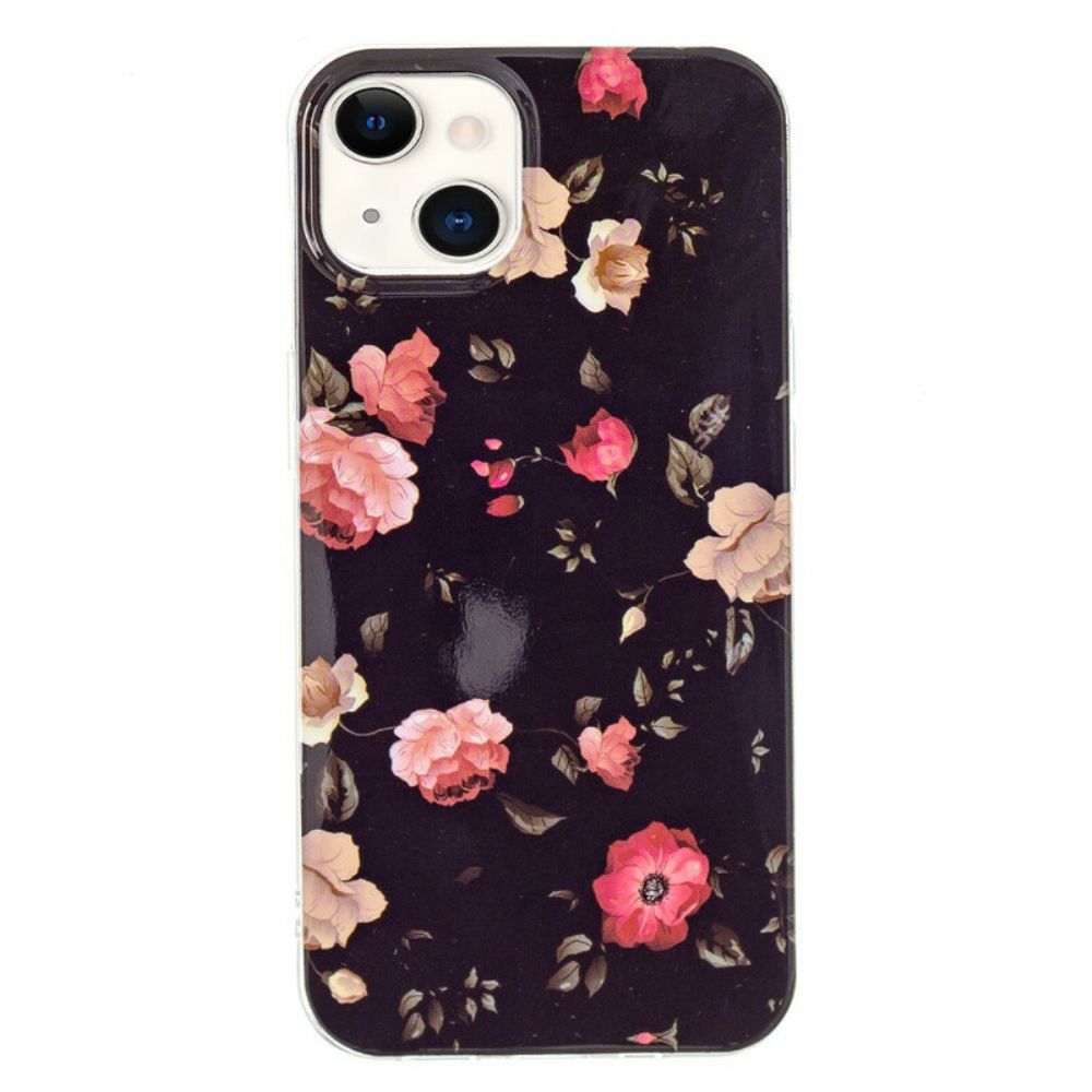 Hoesje voor iPhone 13 Fluorescerende Vrijheidsbloemen