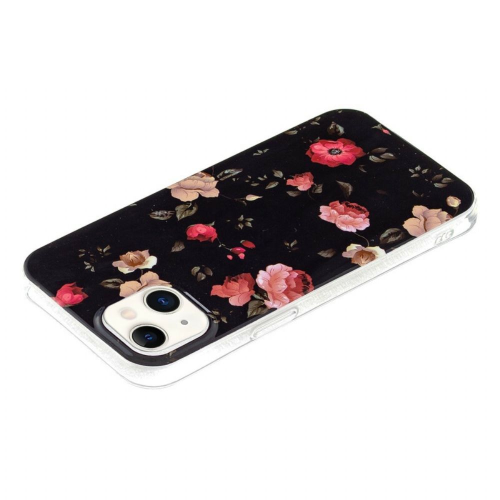 Hoesje voor iPhone 13 Fluorescerende Vrijheidsbloemen