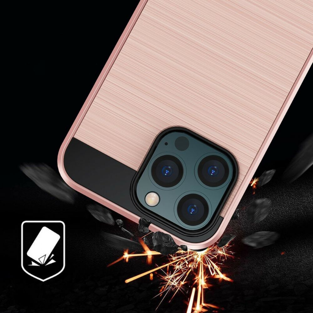 Hoesje voor iPhone 13 Geborsteld Koolstofvezel