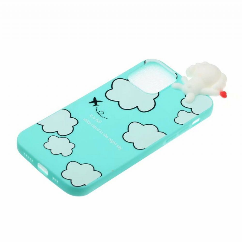 Hoesje voor iPhone 13 Hond In Wolken 3d