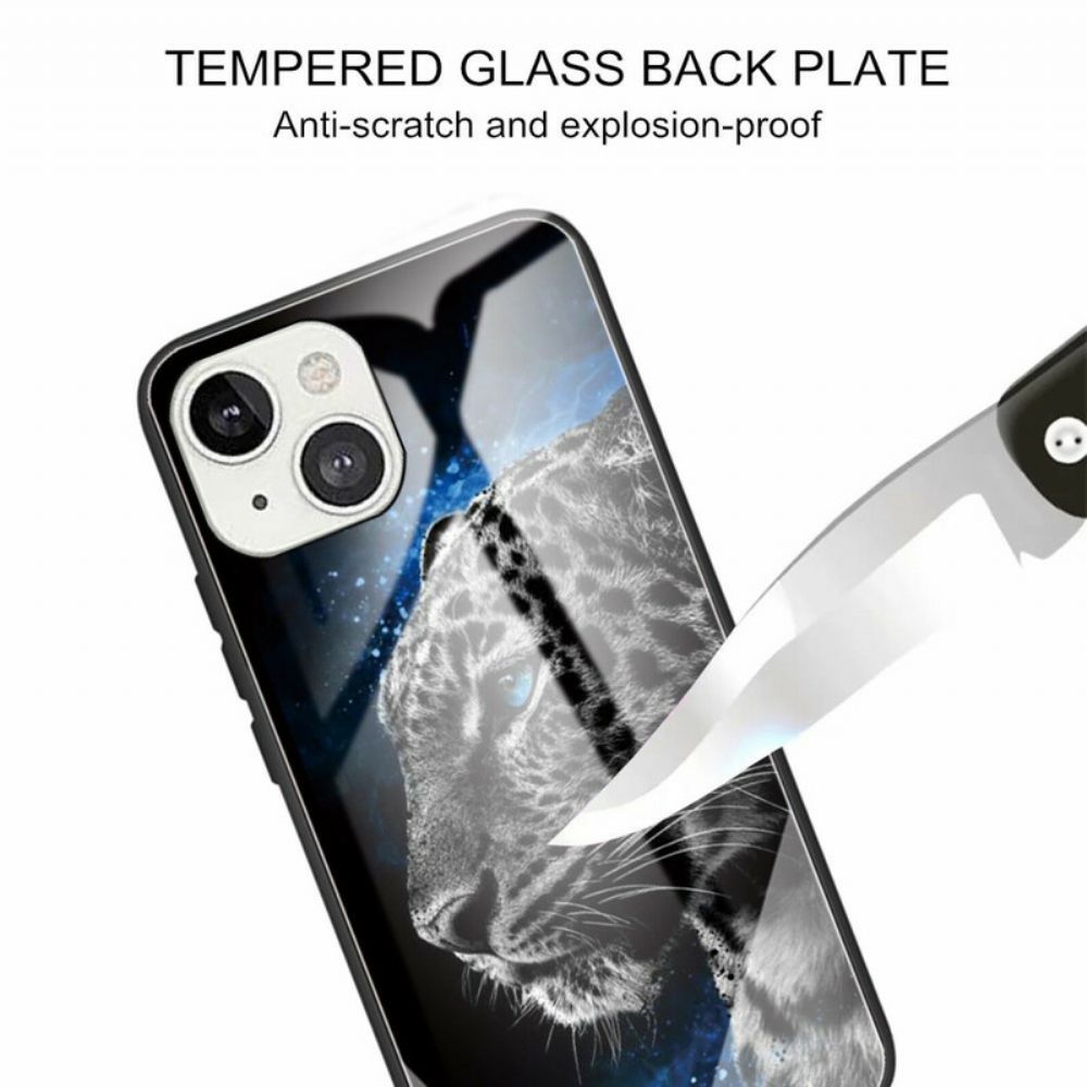 Hoesje voor iPhone 13 Kattengezicht Gehard Glas