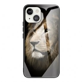 Hoesje voor iPhone 13 Leeuwenkop Gehard Glas