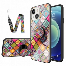 Hoesje voor iPhone 13 Magnetische Patchwork Houder