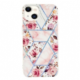 Hoesje voor iPhone 13 Marmerbloemen