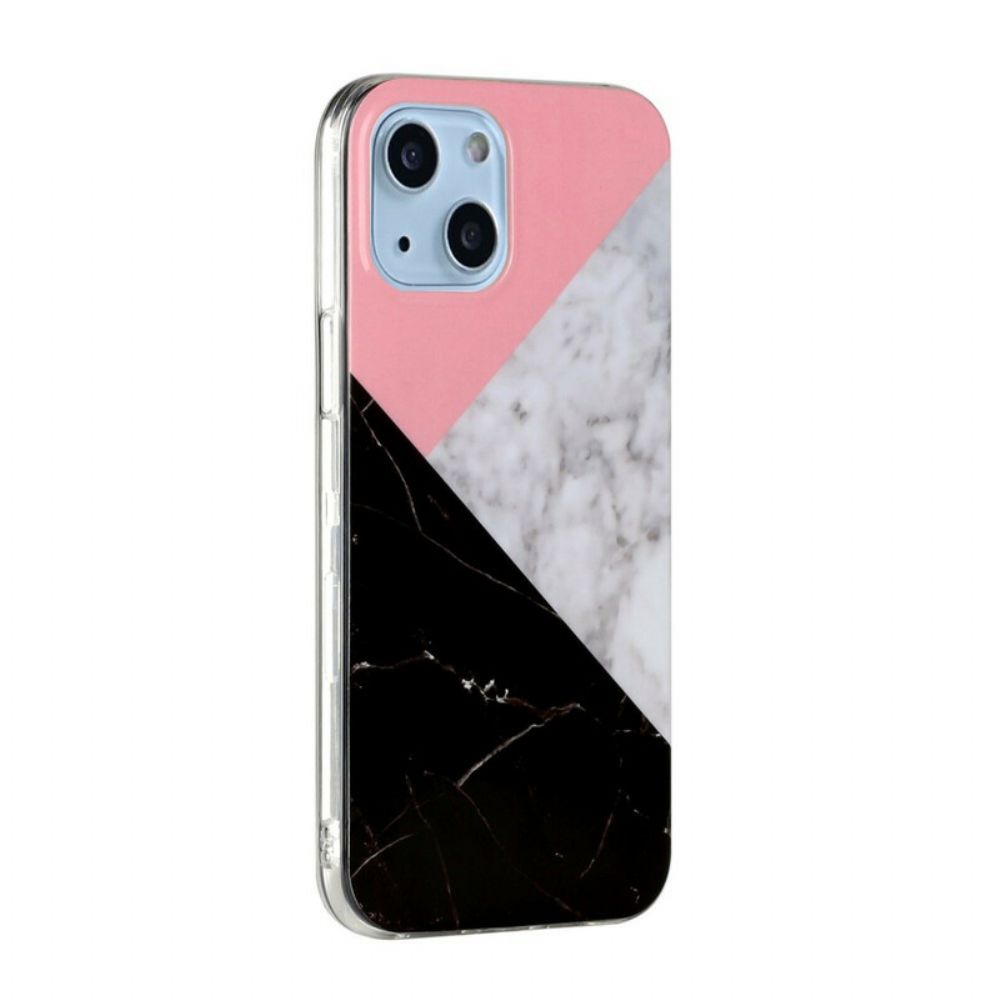 Hoesje voor iPhone 13 Marmeren Geometrieën