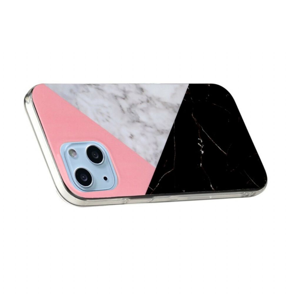 Hoesje voor iPhone 13 Marmeren Geometrieën