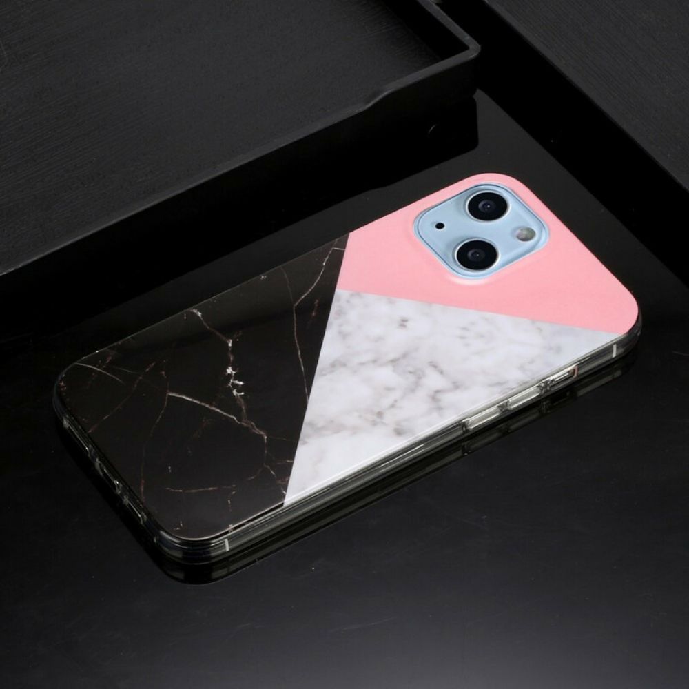 Hoesje voor iPhone 13 Marmeren Geometrieën