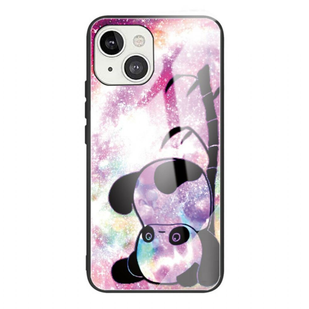 Hoesje voor iPhone 13 Panda En Bamboe Gehard Glas