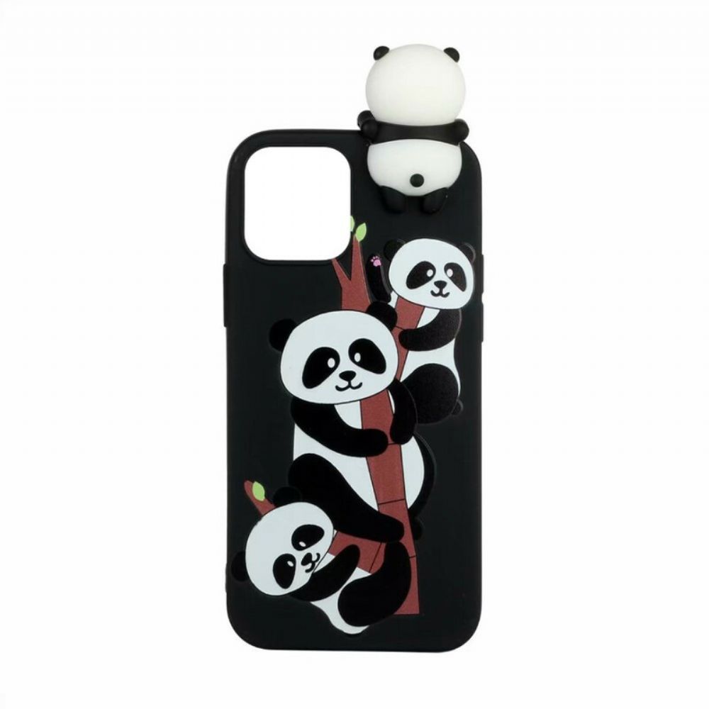 Hoesje voor iPhone 13 Panda's Op Bamboo 3d