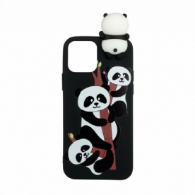 Hoesje voor iPhone 13 Panda's Op Bamboo 3d