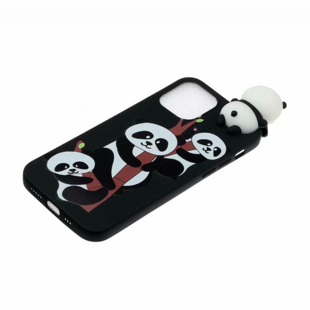 Hoesje voor iPhone 13 Panda's Op Bamboo 3d