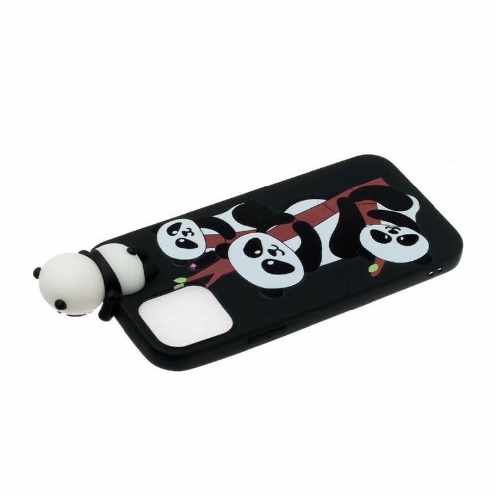 Hoesje voor iPhone 13 Panda's Op Bamboo 3d