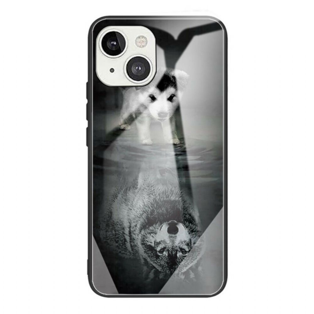 Hoesje voor iPhone 13 Puppy Dream Gehard Glas