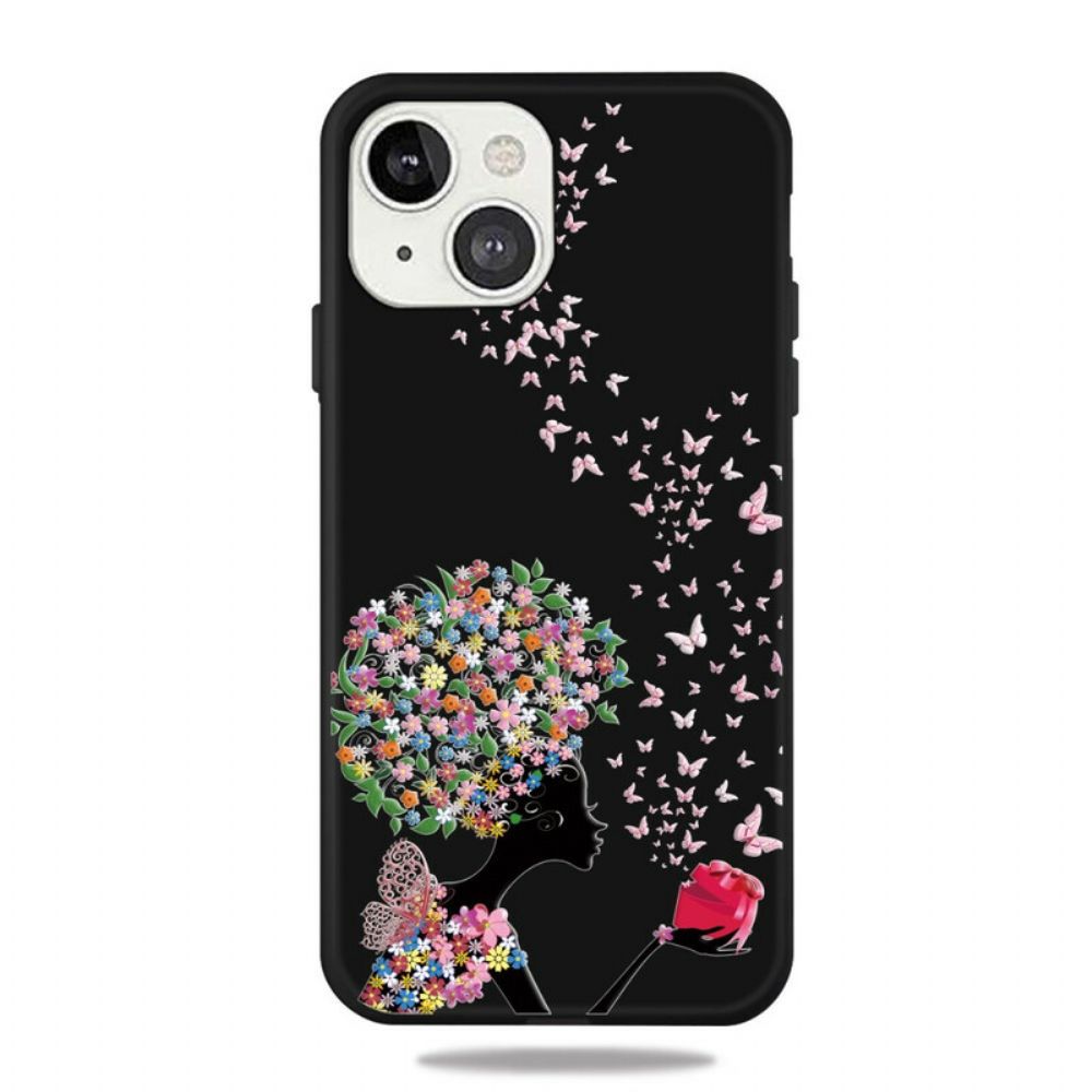 Hoesje voor iPhone 13 Vrouw Met Bloemhoofd