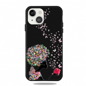 Hoesje voor iPhone 13 Vrouw Met Bloemhoofd