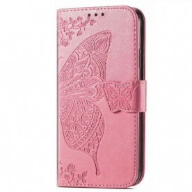 Leren Hoesje voor iPhone 13 Halve Vlinders