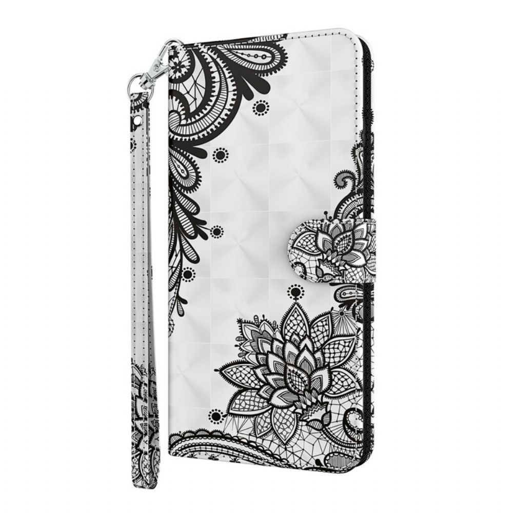 Leren Hoesje voor iPhone 13 Kant Bloemen