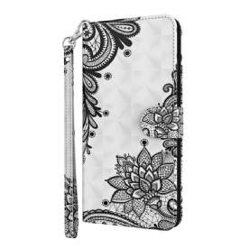 Leren Hoesje voor iPhone 13 Kant Bloemen