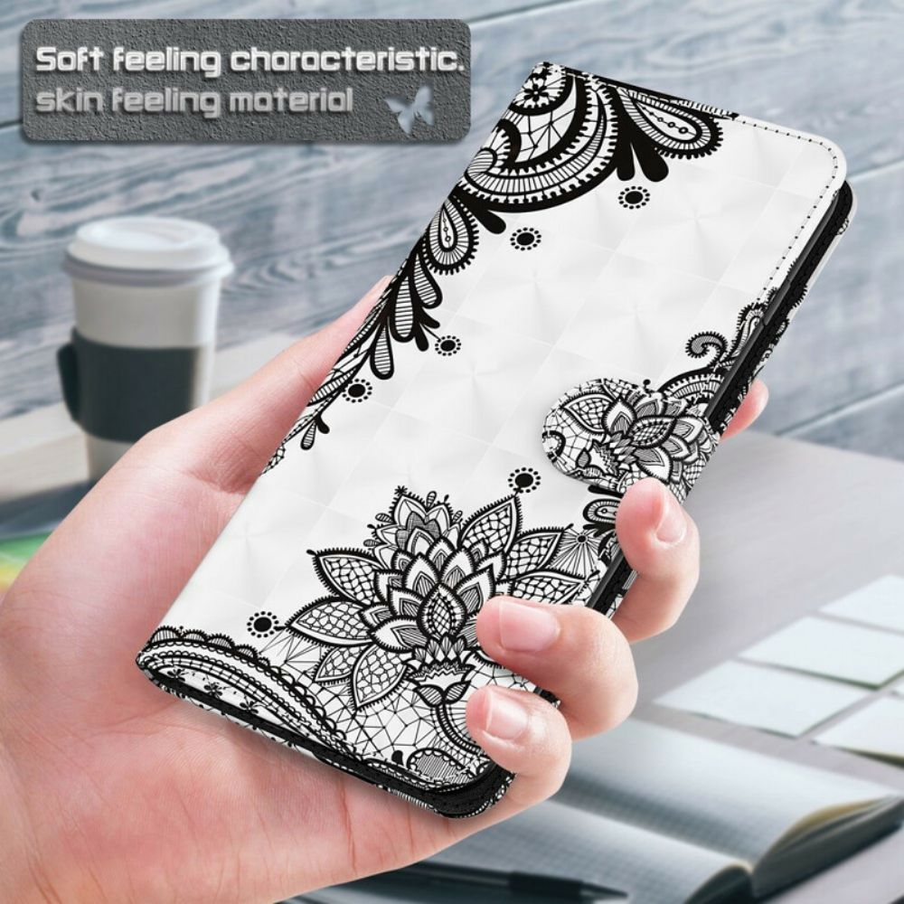 Leren Hoesje voor iPhone 13 Kant Bloemen