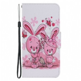 Leren Hoesje voor iPhone 13 Konijnen