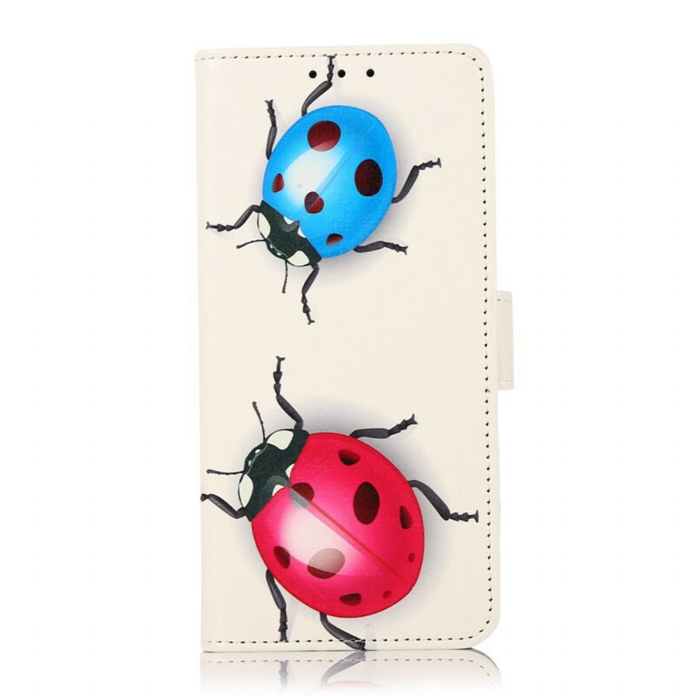 Leren Hoesje voor iPhone 13 Lieveheersbeestjes