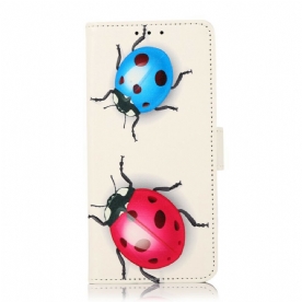 Leren Hoesje voor iPhone 13 Lieveheersbeestjes