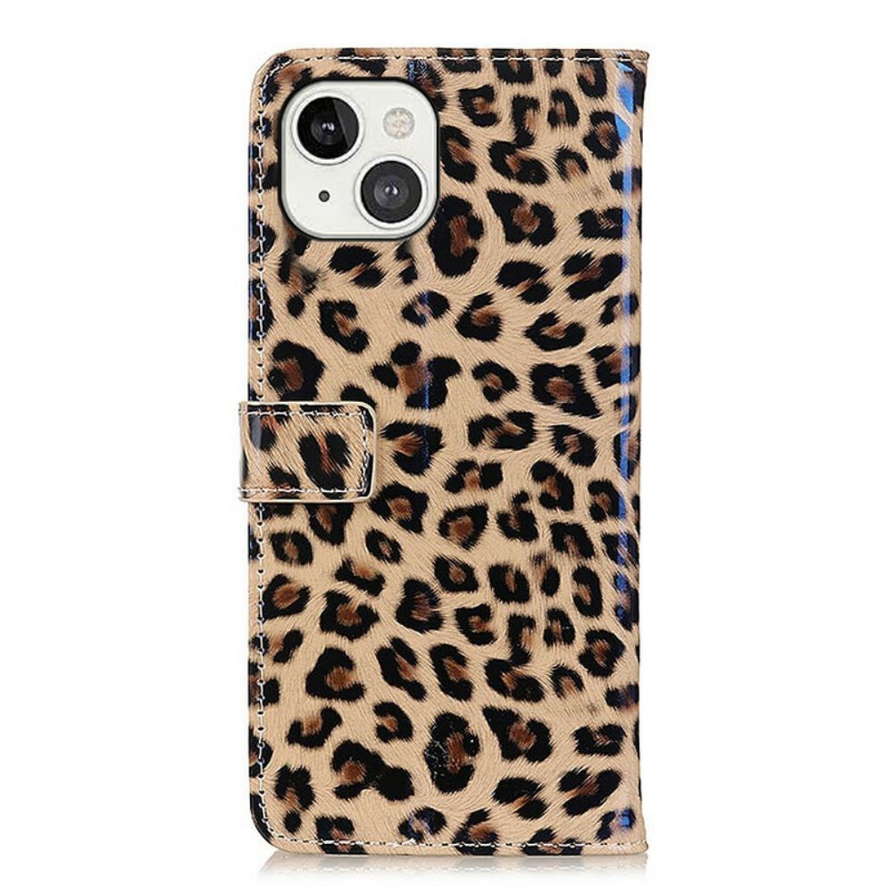 Leren Hoesje voor iPhone 13 Luipaard