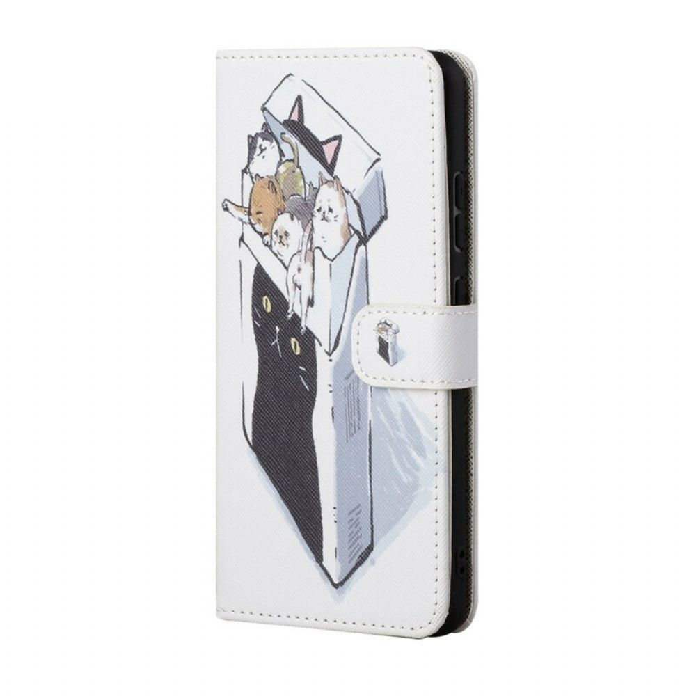 Leren Hoesje voor iPhone 13 Met Ketting Thong Kat Levering