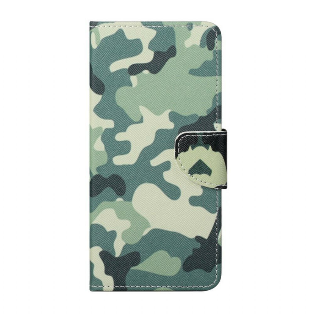 Leren Hoesje voor iPhone 13 Militaire Camouflage