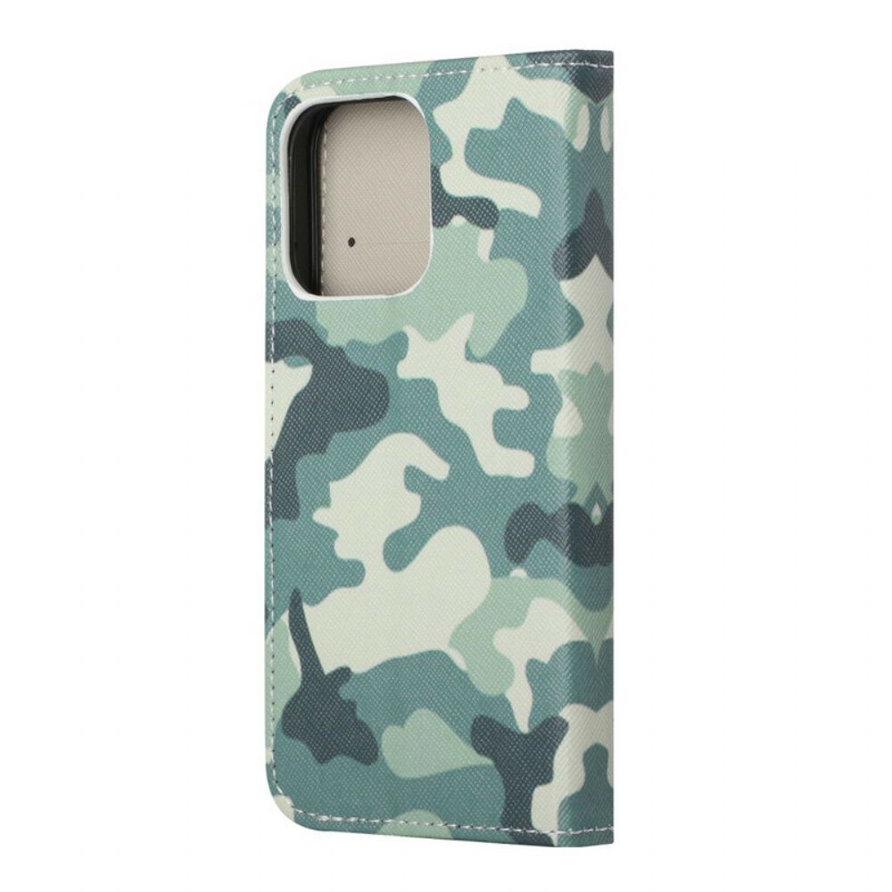 Leren Hoesje voor iPhone 13 Militaire Camouflage