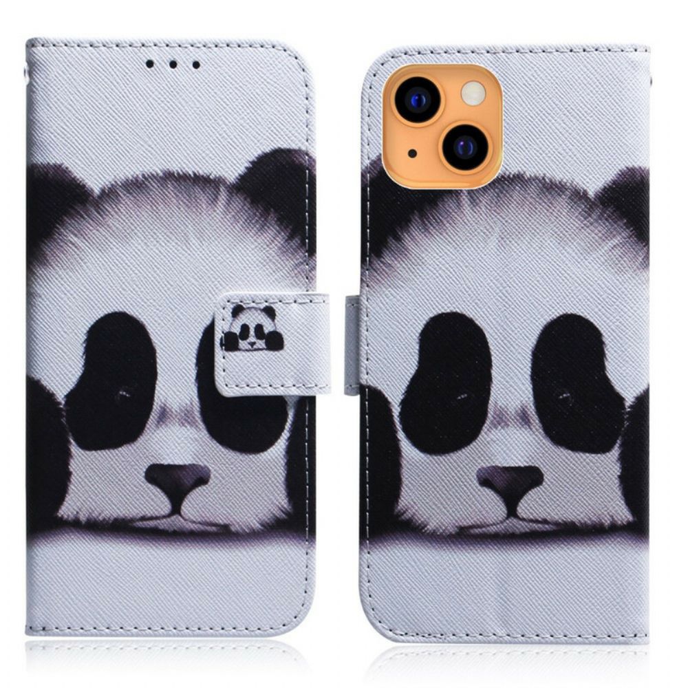 Leren Hoesje voor iPhone 13 Pandagezicht