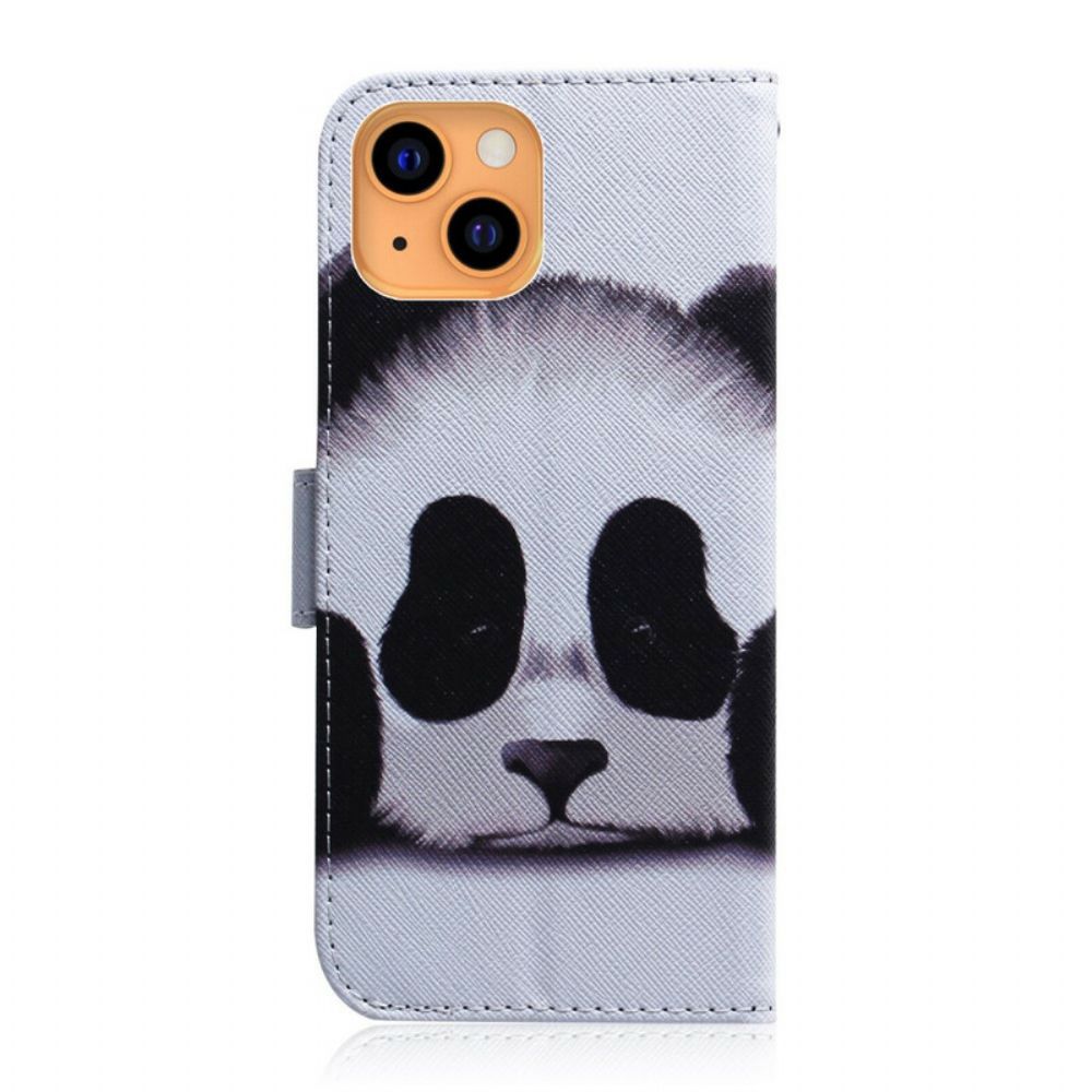 Leren Hoesje voor iPhone 13 Pandagezicht