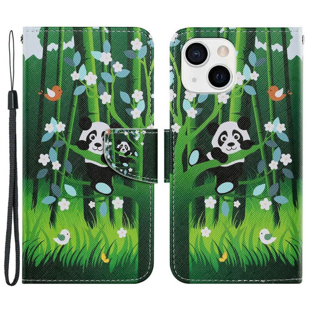 Leren Hoesje voor iPhone 13 Pandawandeling