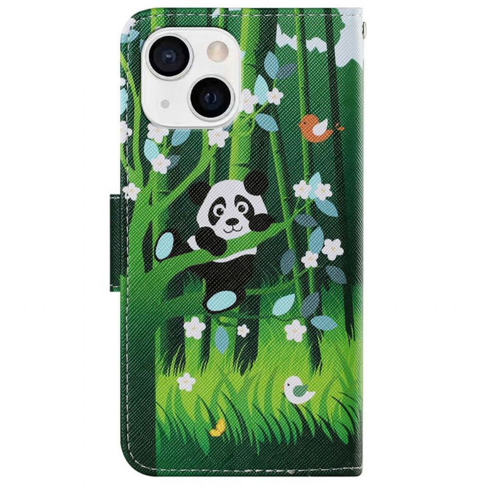 Leren Hoesje voor iPhone 13 Pandawandeling