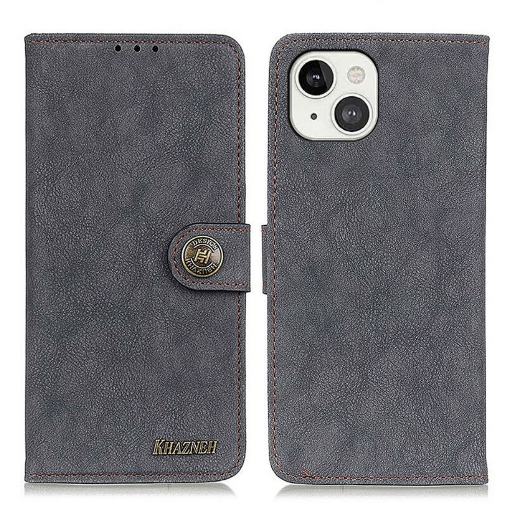 Leren Hoesje voor iPhone 13 Retro Split Kunstleer Khazneh