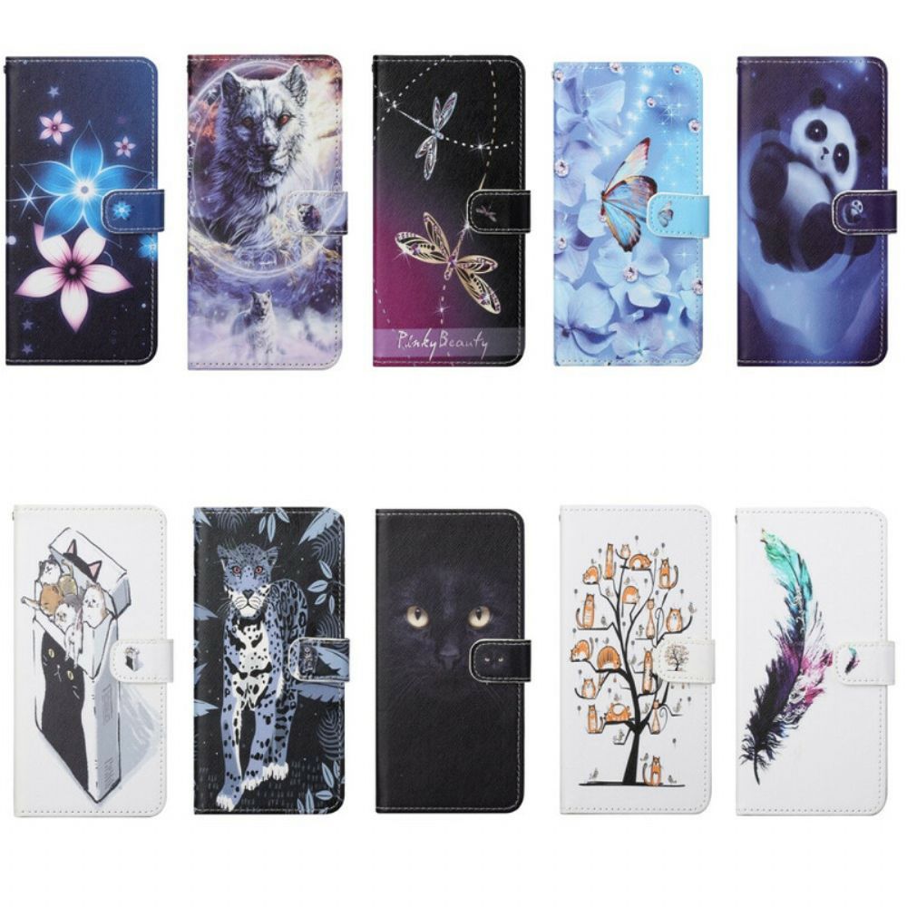 Leren Hoesje voor iPhone 13 Wolf In De Winter Met Koord