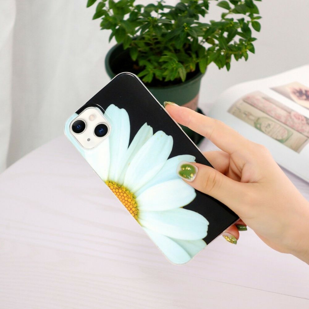 Telefoonhoesje voor iPhone 13 Fluorescerende Bloemenserie